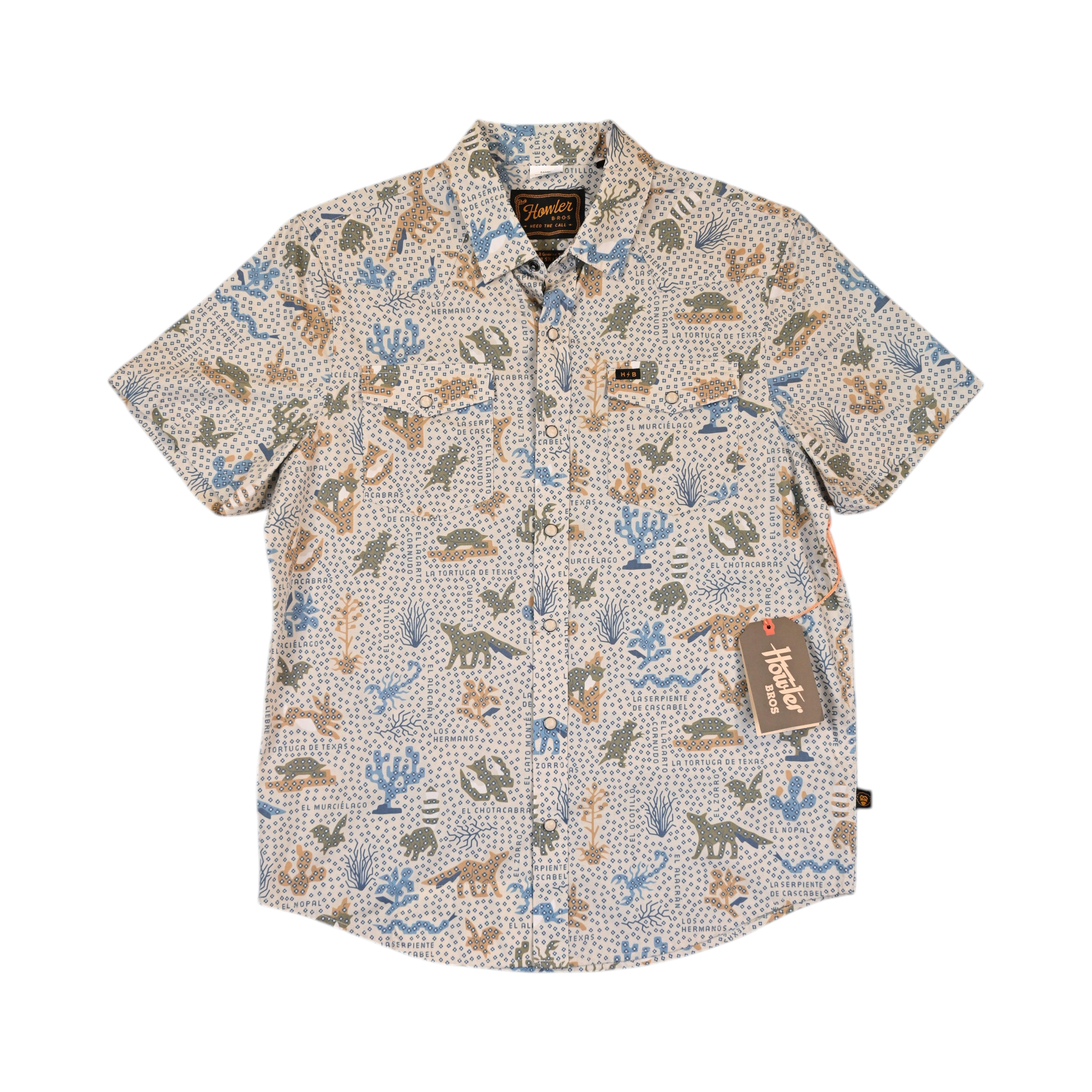 Howler Brothers Men's H Bar B Snap Short Sleeve Button Up White