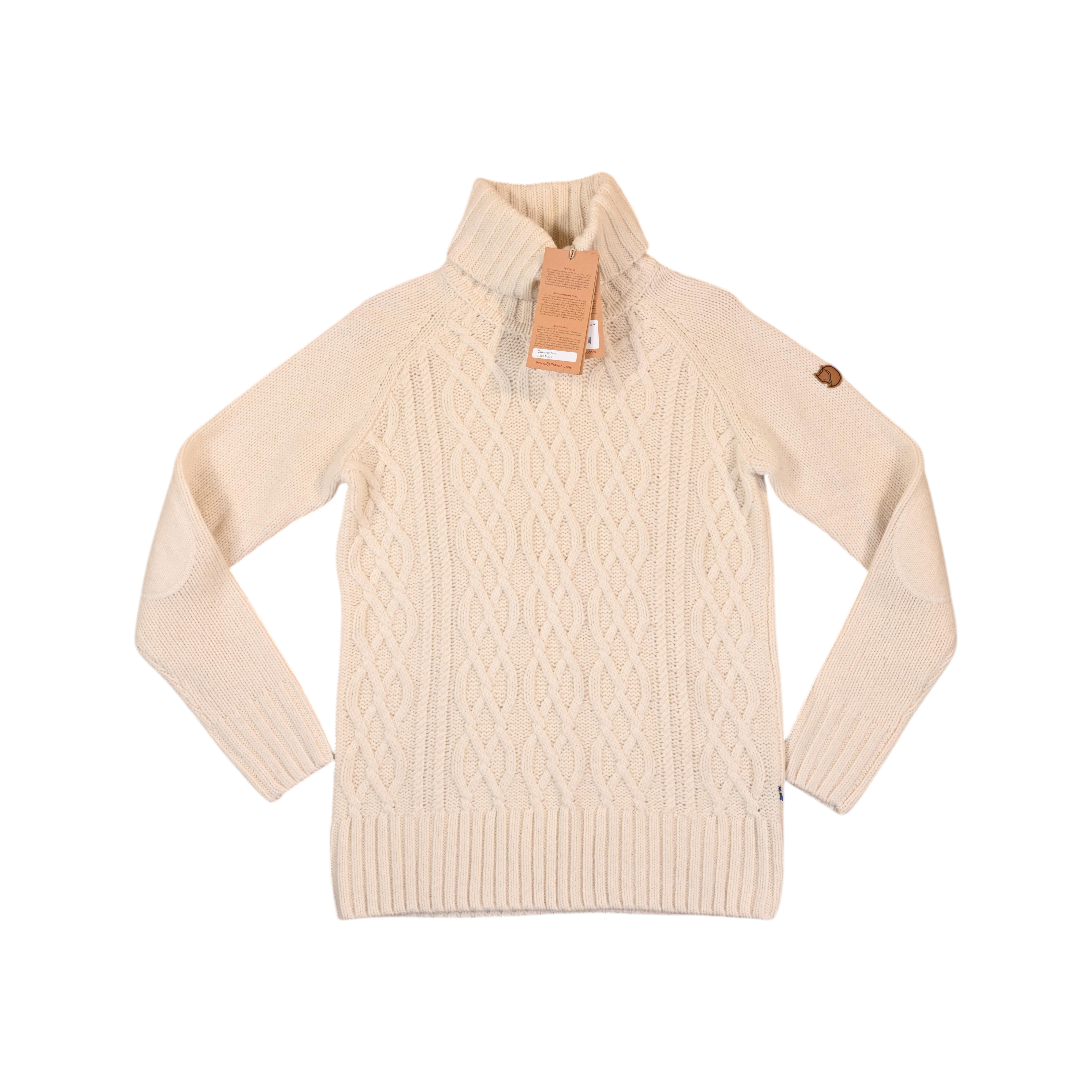 Fjallraven Women's Ovik Cable Knit Roller Neck Sweater | White