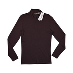 Deep maroon heather quarter-zip baselayer by Smartwool, laid flat with hangtag attached.