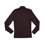 Deep maroon heather quarter-zip baselayer by Smartwool, back view.