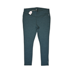 Deep teal-green Smartwool base layer leggings laid flat, plus size.