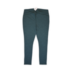 Detail view of deep teal-green Smartwool base layer leggings, plus size.