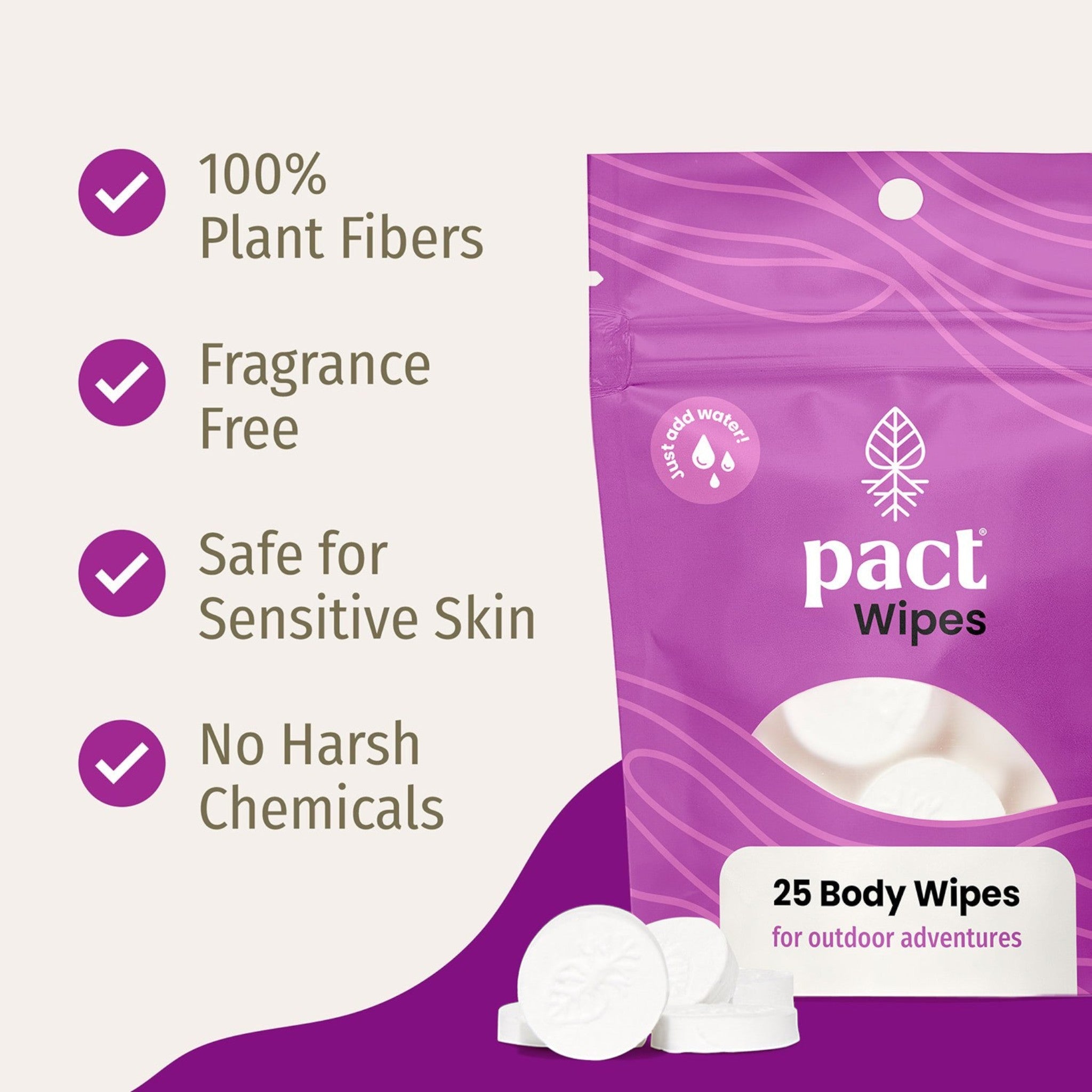 PACT Outdoors Body Wipes - 25 Pack - FERAL