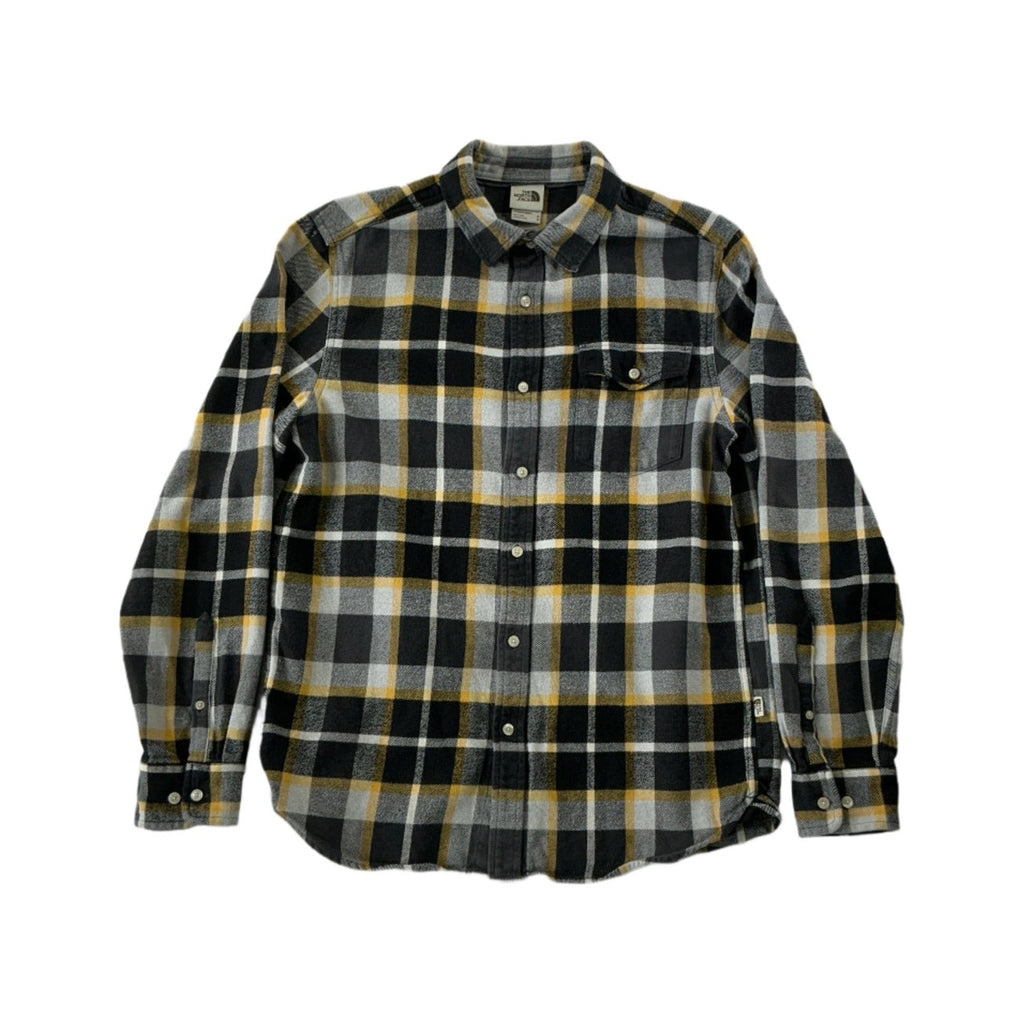 North Face Men's Heavyweight Flannel Black/Gold Medium USED - FERAL