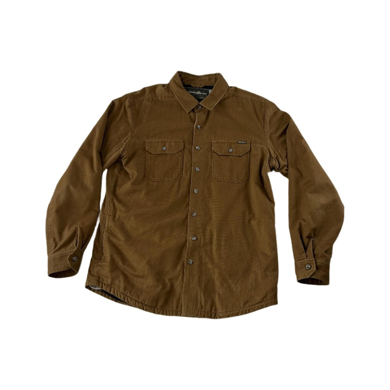 Eddie Bauer Men's Fleece-Lined Shacket Brown Tall Large USED - FERAL