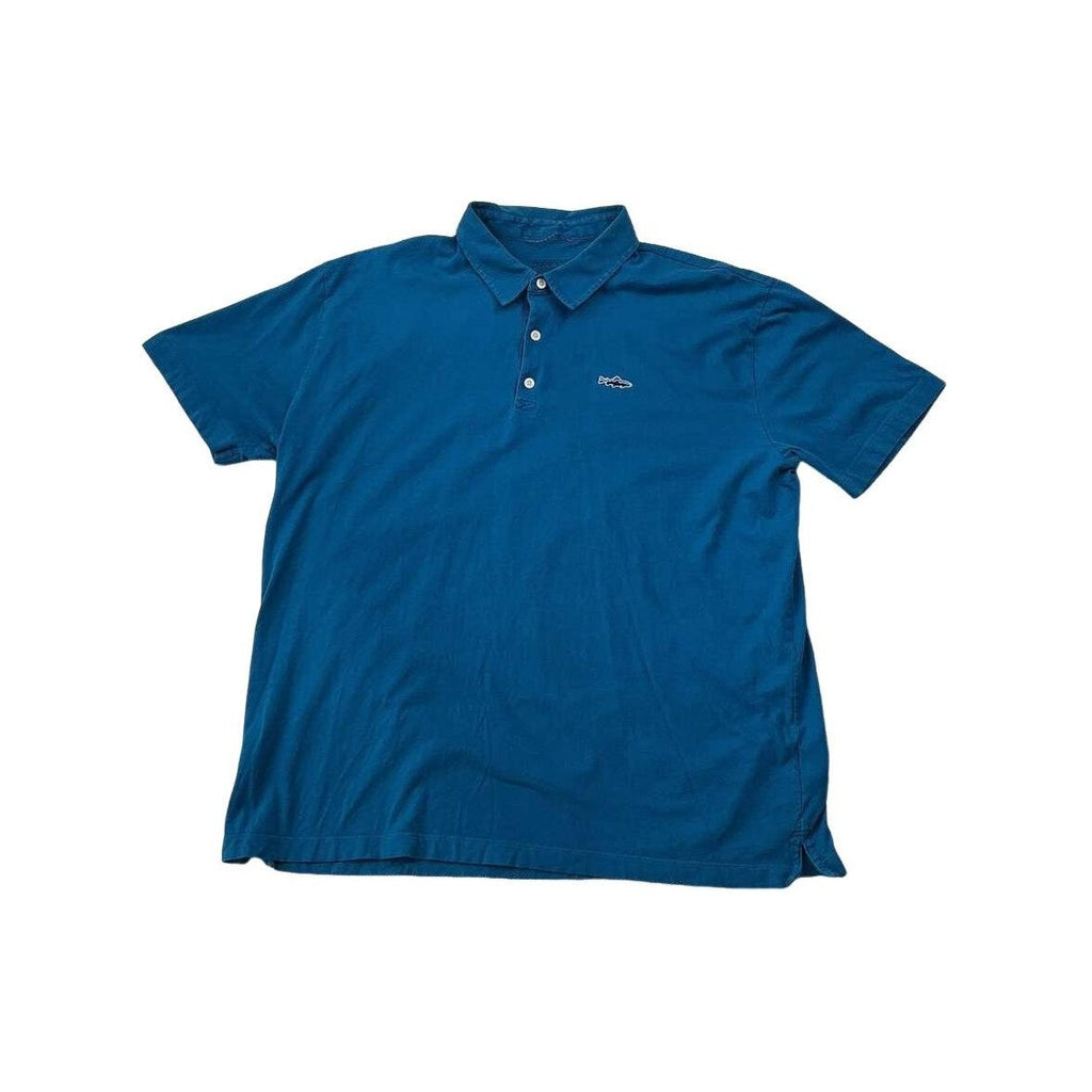 Patagonia Men's Trout Logo Fitz Roy Polo Shirt Blue X-Large USED - FERAL
