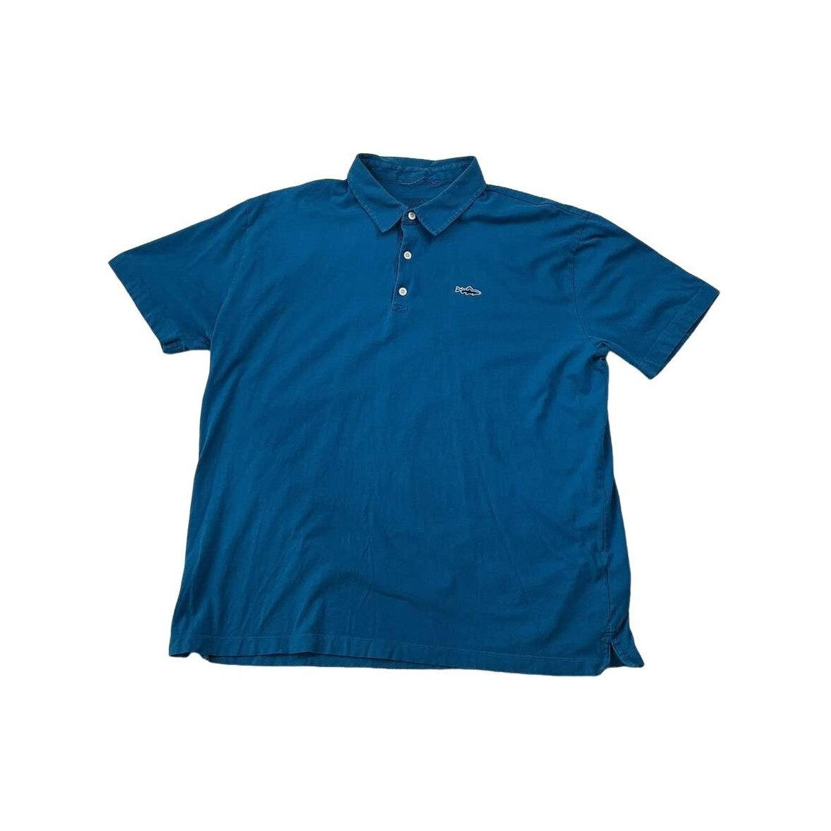 Patagonia Men's Trout Logo Fitz Roy Polo Shirt Blue X-Large USED