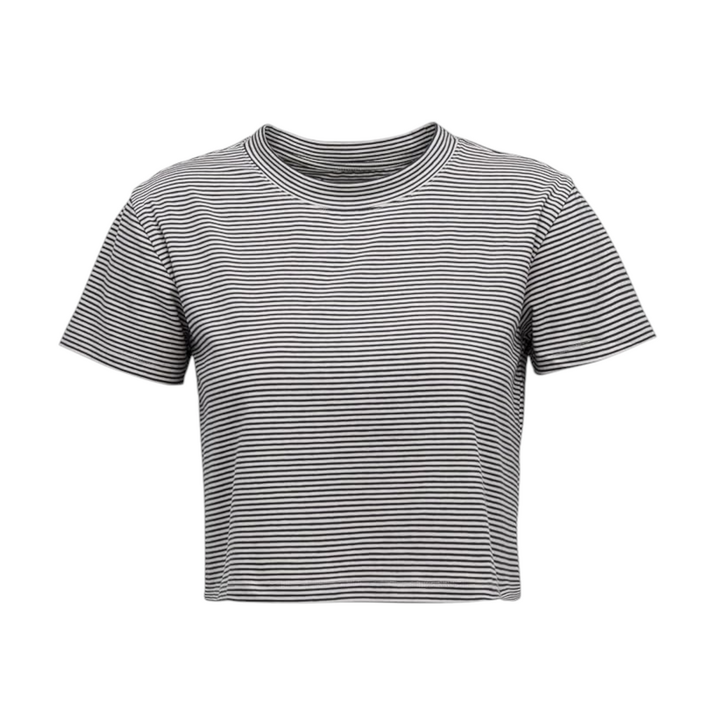 Black Diamond Women's BD Stripe Crop Short Sleeve Tee - FERAL
