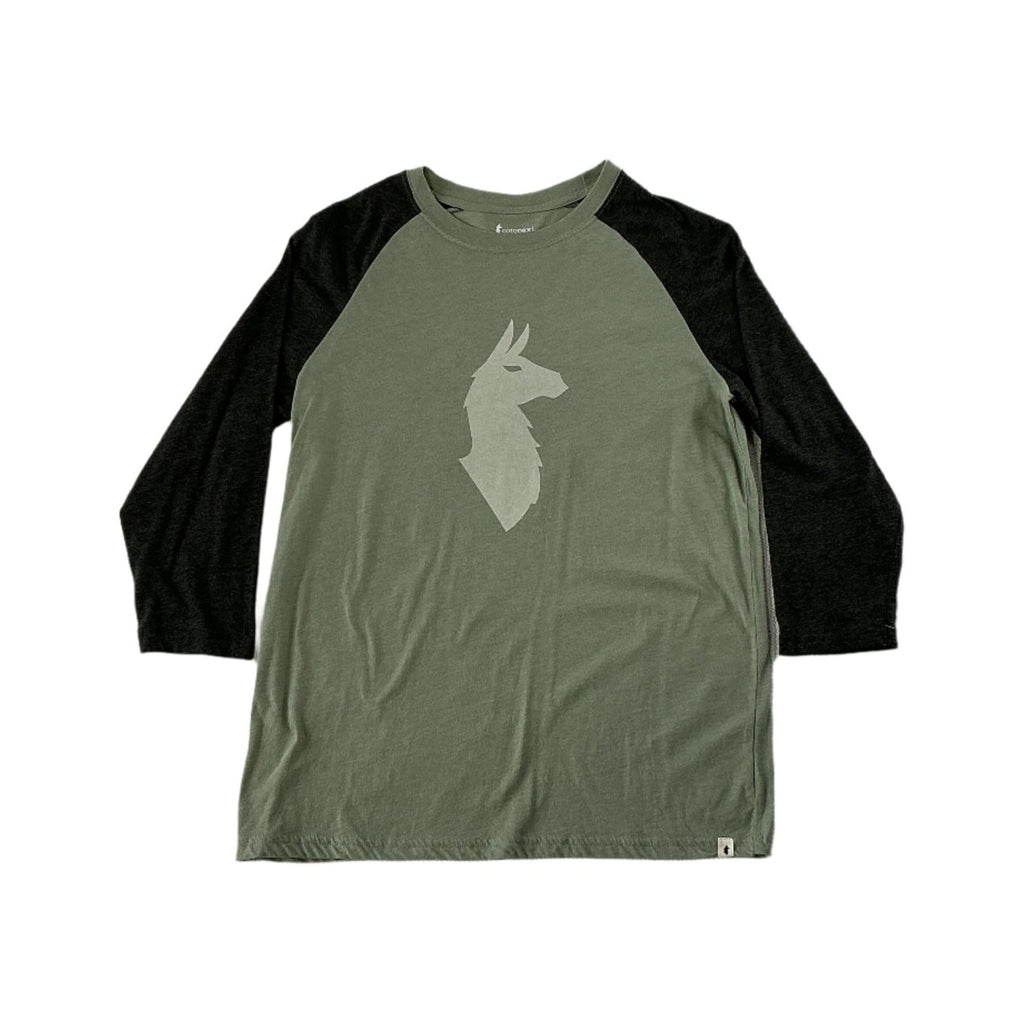Cotopaxi Men's Llama Baseball Shirt Green Small USED - FERAL