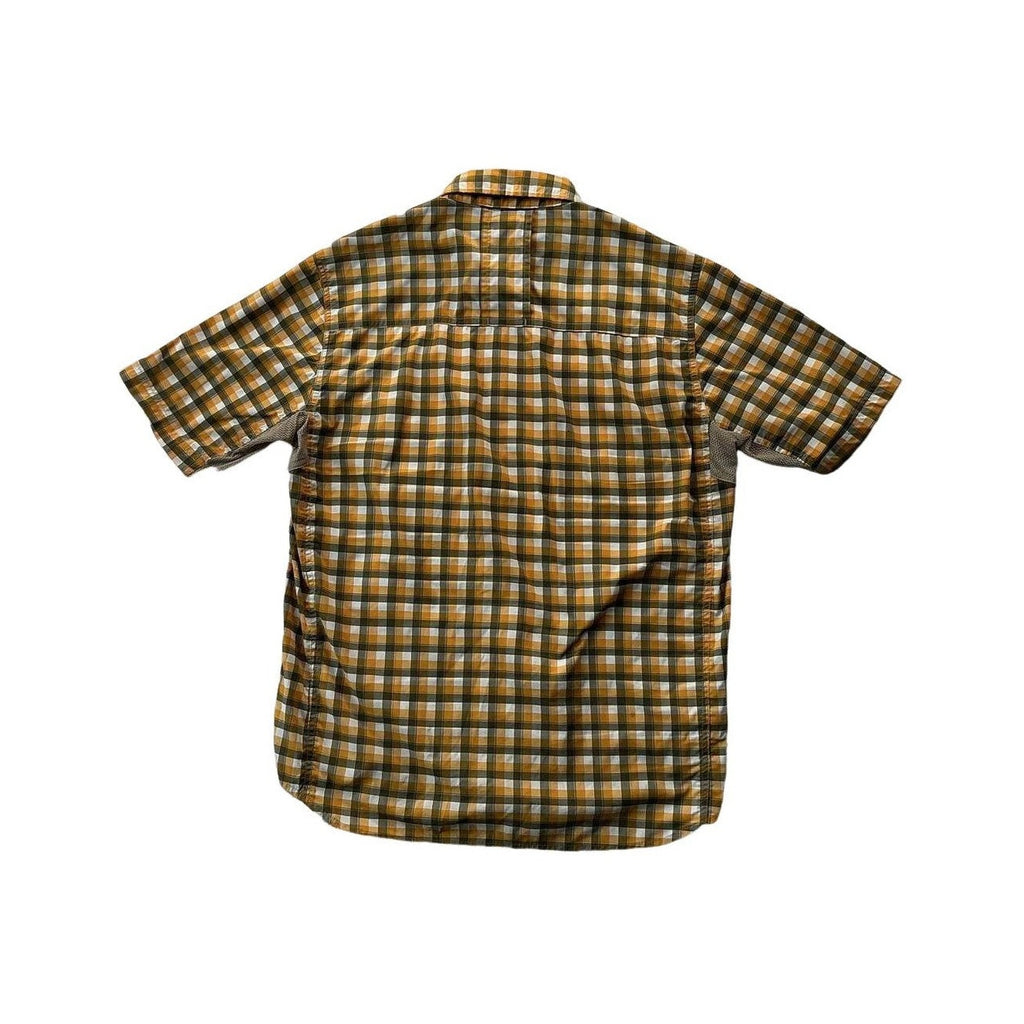 REI Men's Short Sleeve Vented Hiking Shirt Small Yellow USED - FERAL