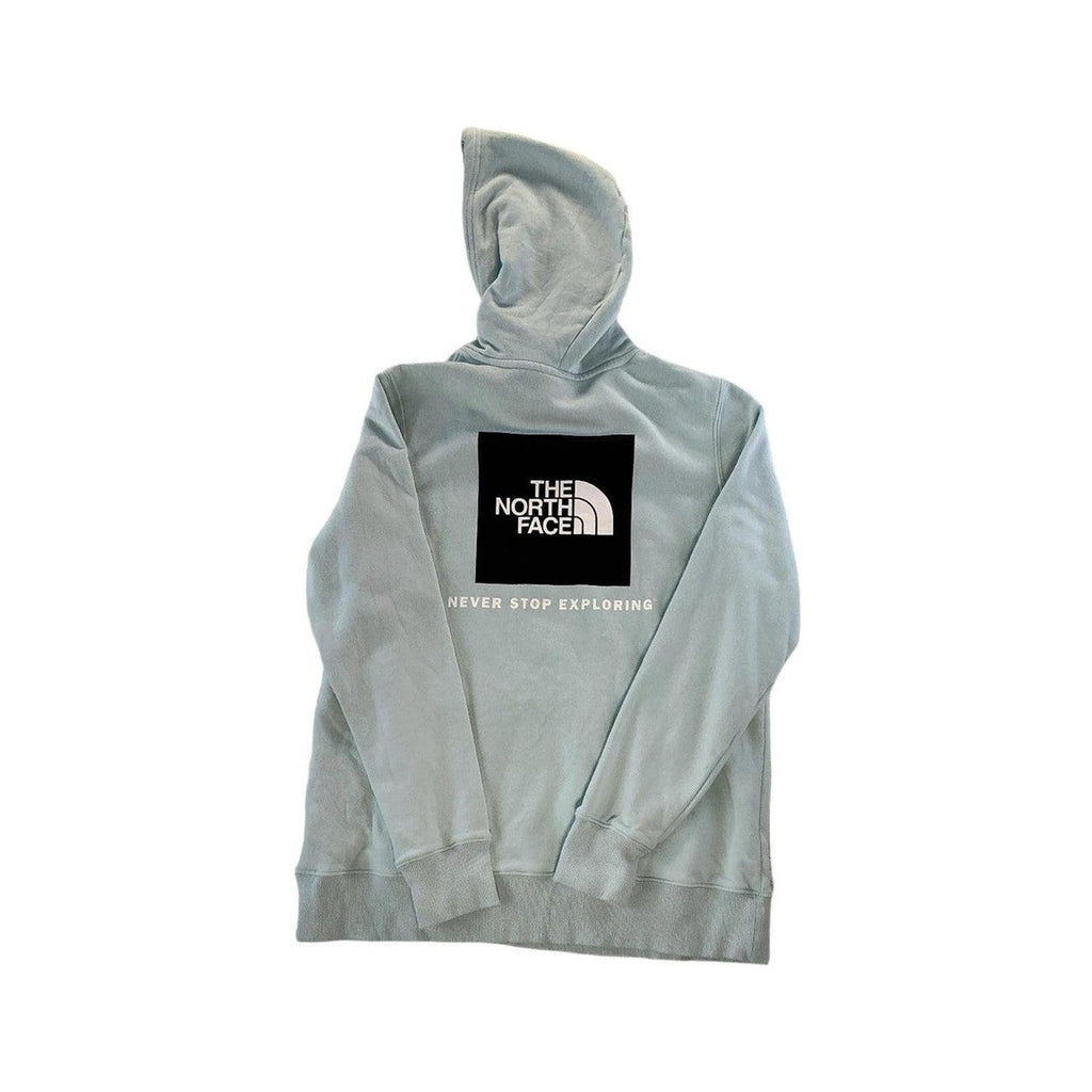 North Face Women's Hoodie Top Light Blue Medium USED - FERAL