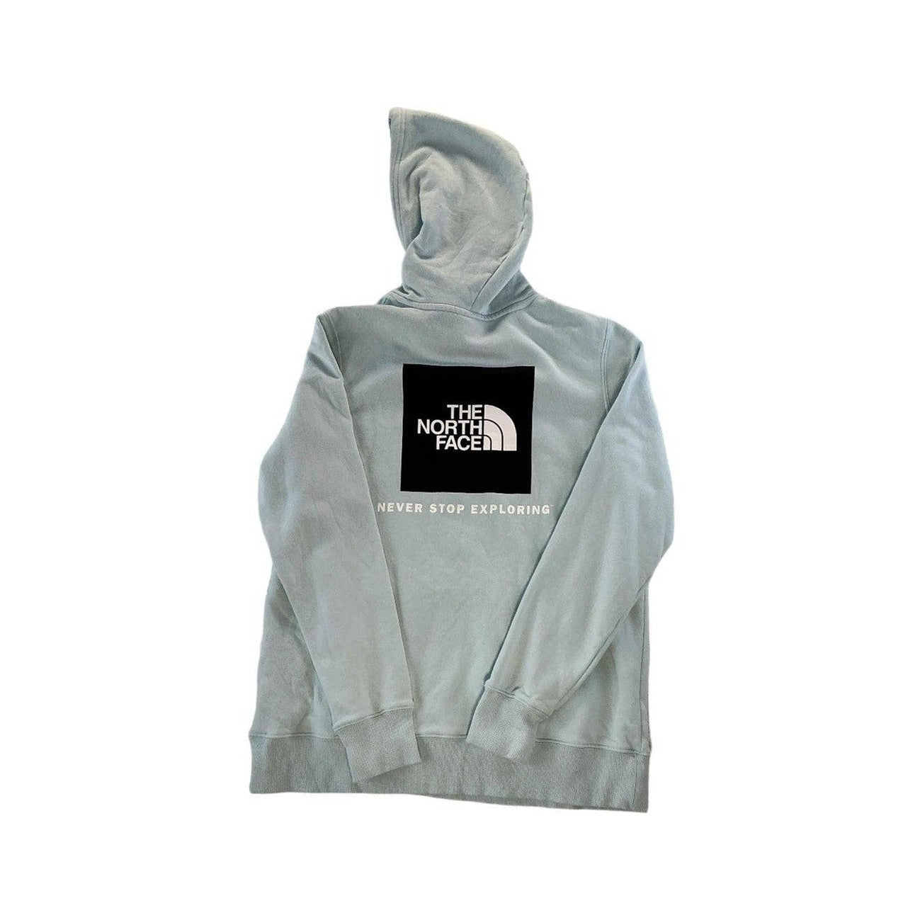 North Face Women's Hoodie Top Light Blue Medium USED - FERAL