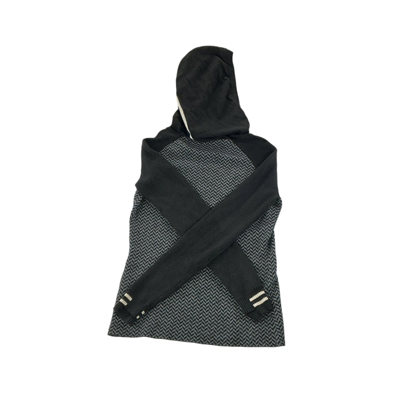 Smartwool Women's Dacono Wool Blend Hooded Baselayer Top Chevron Black Medium USED - FERAL