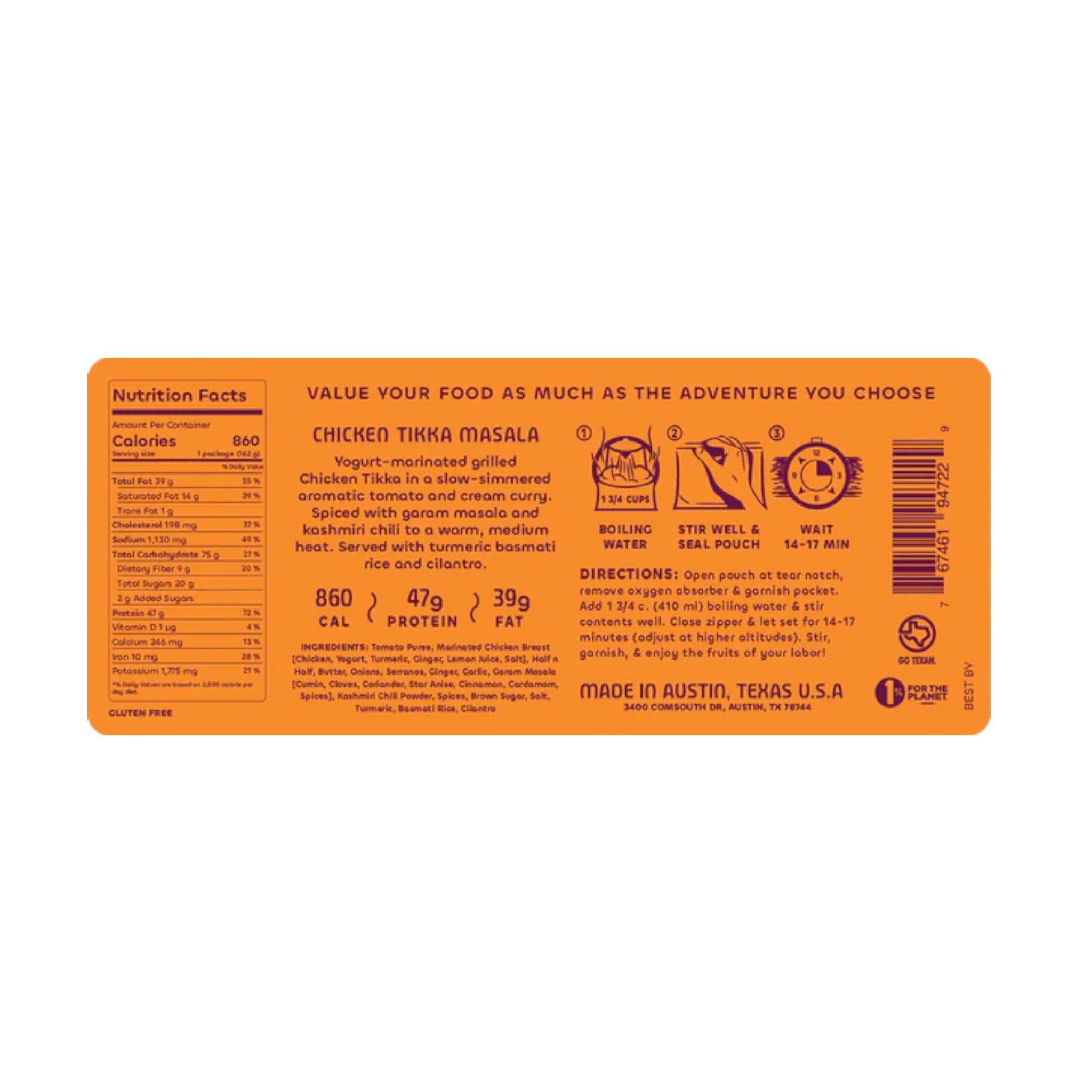Bowl & Kettle Chicken Tikka Masala Freeze-Dried Meal - FERAL