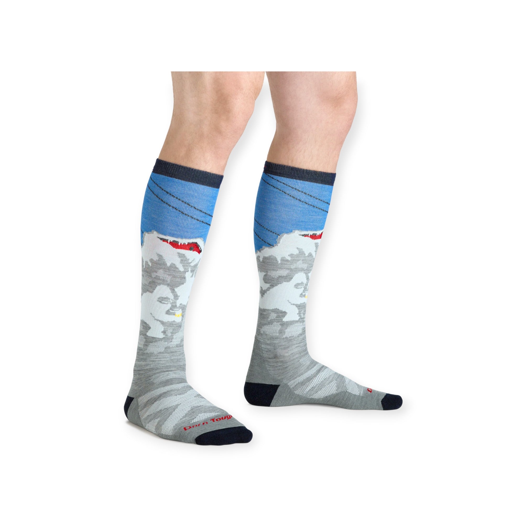 Darn Tough Men's Heady Yeti Over-the-Calf Midweight Ski Socks - FERAL