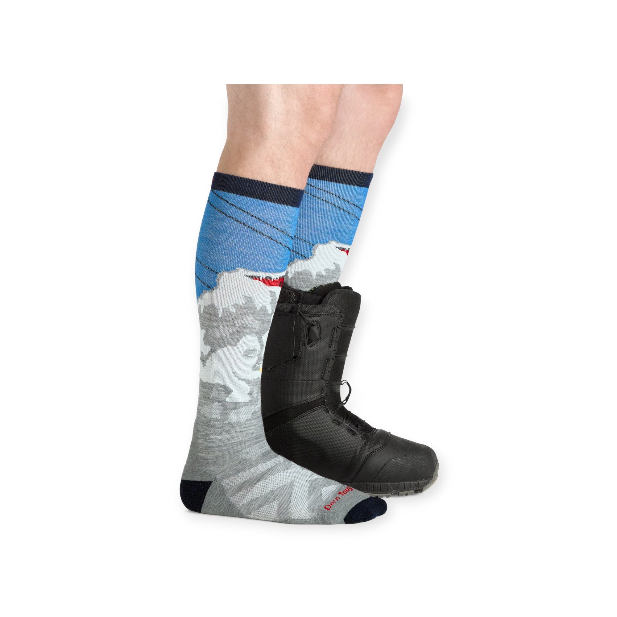 Darn Tough Men's Heady Yeti Over-the-Calf Midweight Ski Socks - FERAL