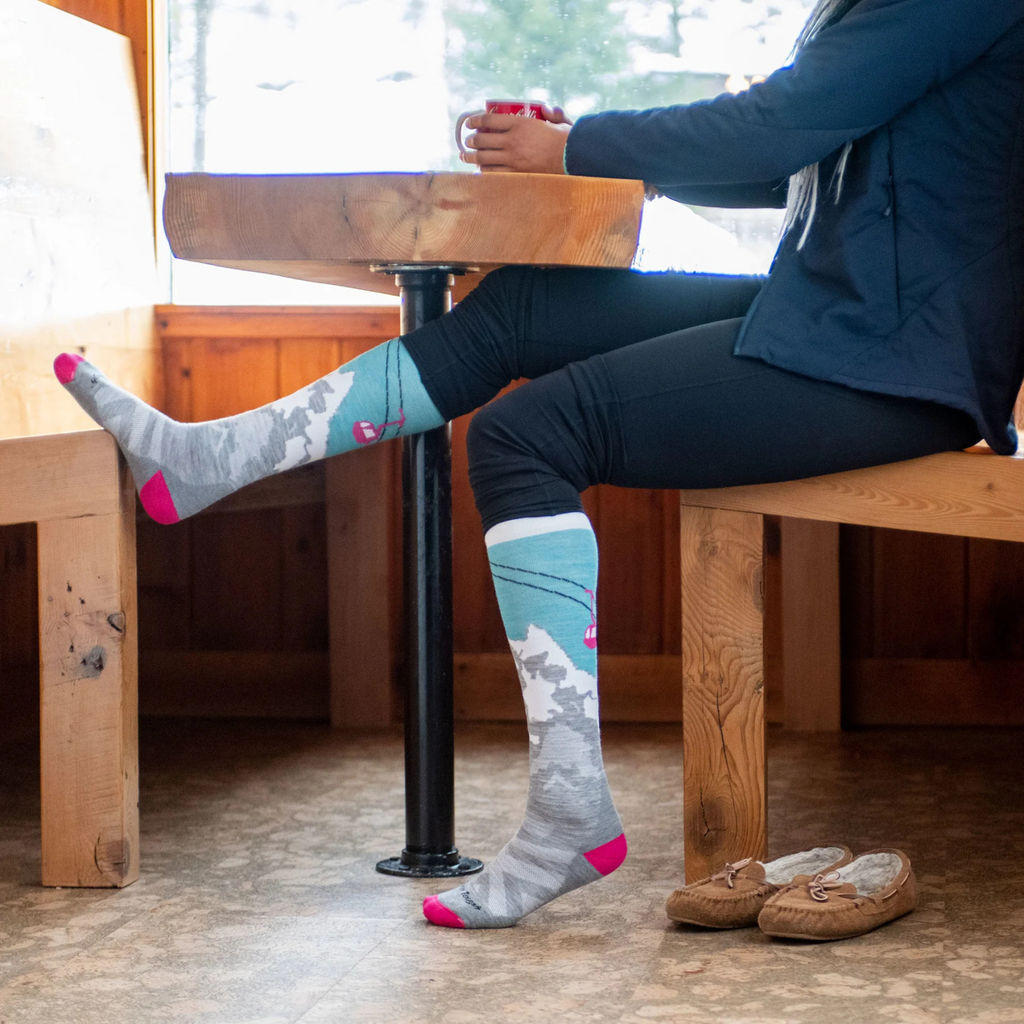 Darn Tough Women's Yeti Over-the-Calf Midweight with Cushion Ski Socks - FERAL