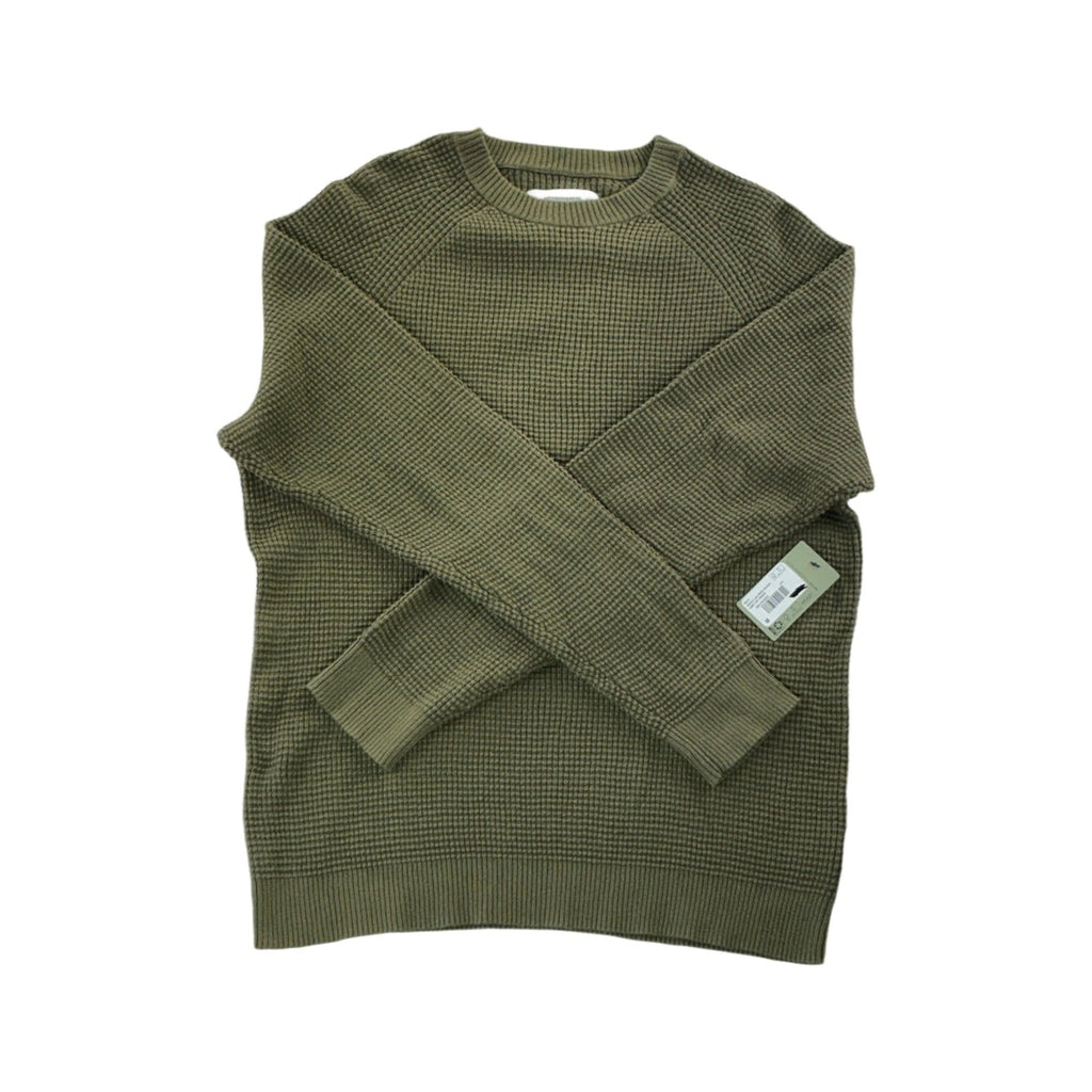 REI Men's Wallace Lake Waffle Sweater Army Cot Green Medium USED - FERAL