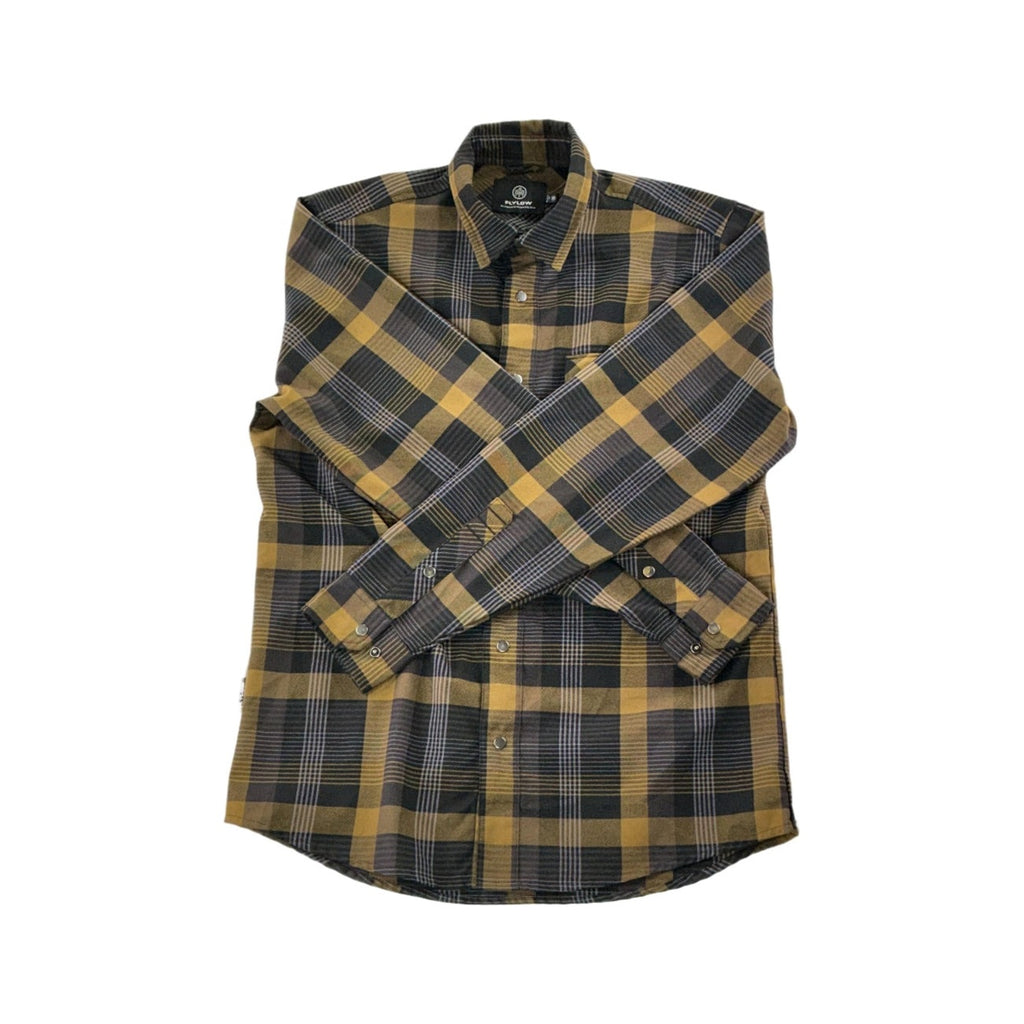 Flylow Men's Lightweight Flannel Shirt Medium Black/Copper USED - FERAL