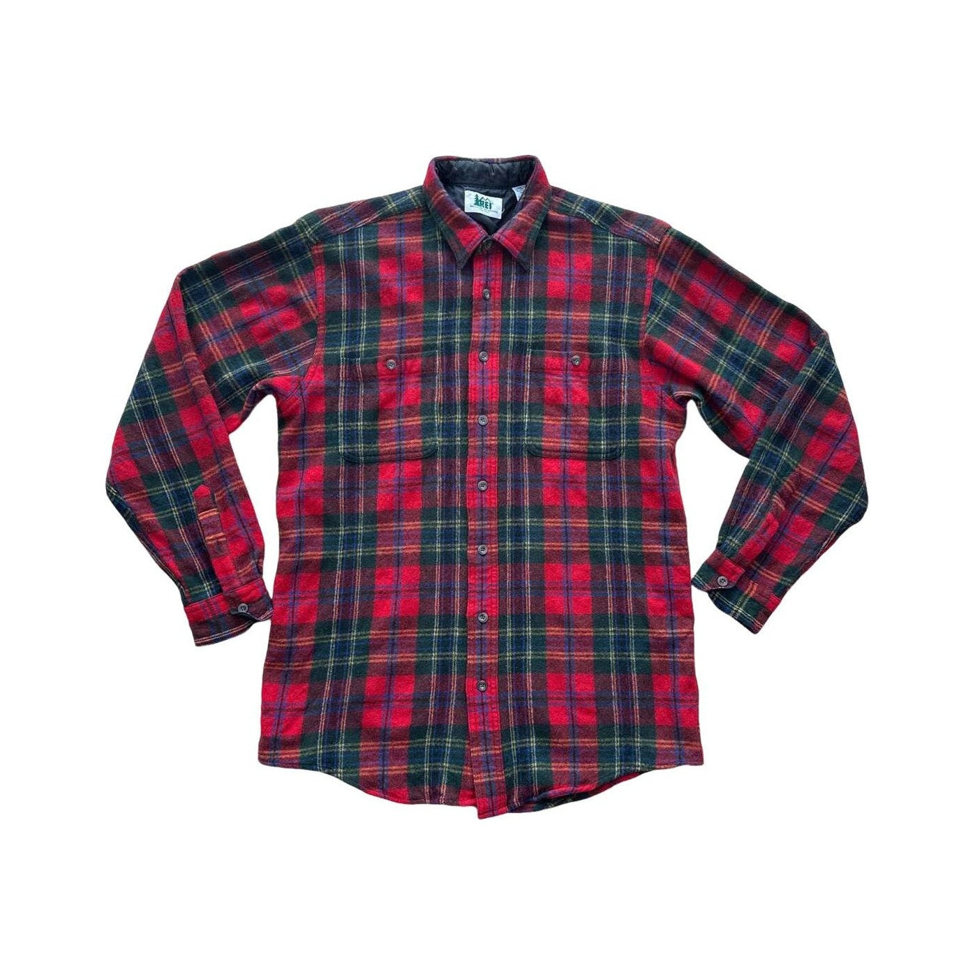 REI Men's Vintage Long Sleeve Wool-Blend Flannel Red Medium Used - FERAL