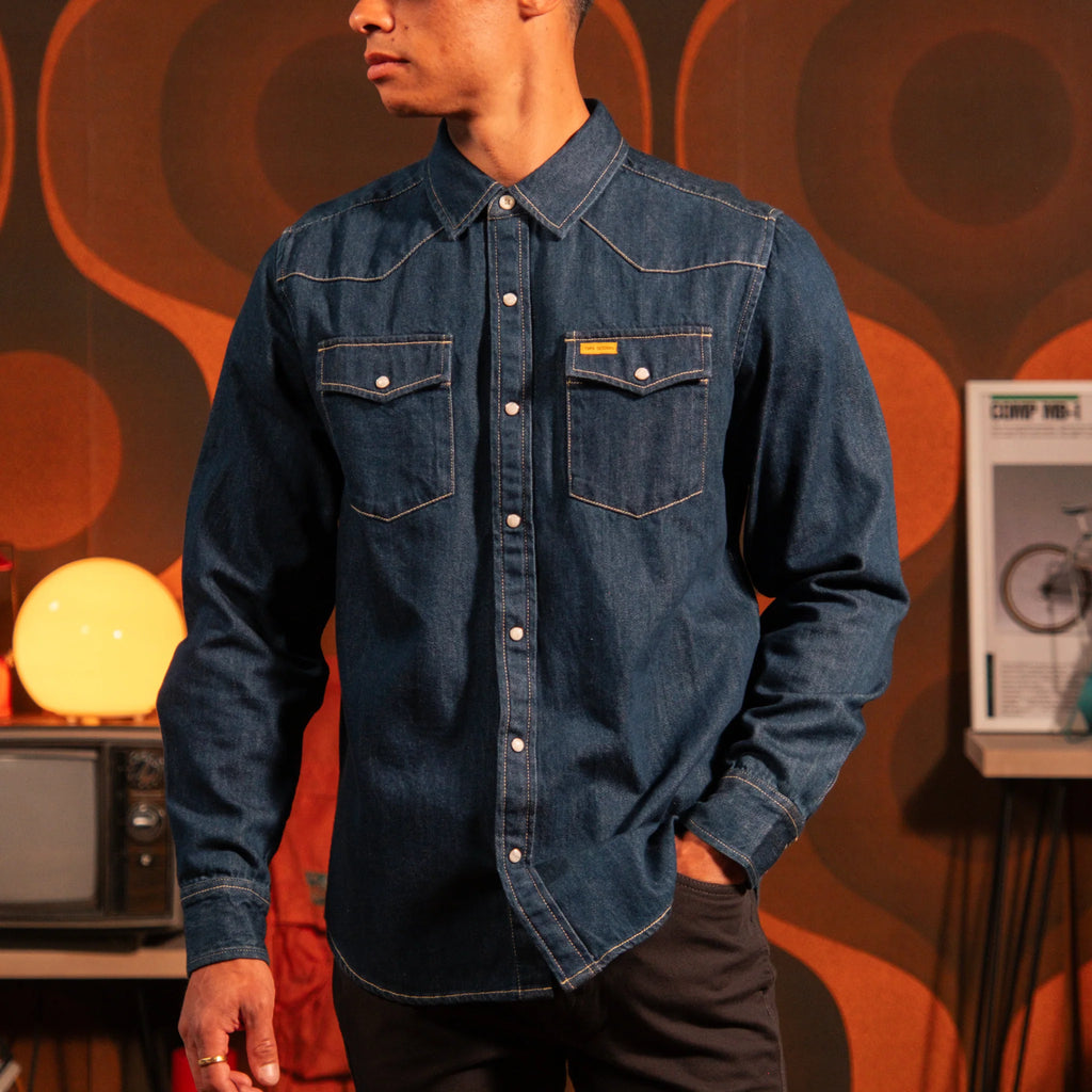 Topo Designs Men's Mountain Shirt Long Sleeve Denim