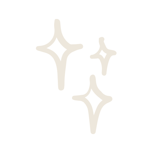 Three white star-shaped objects on a dark background