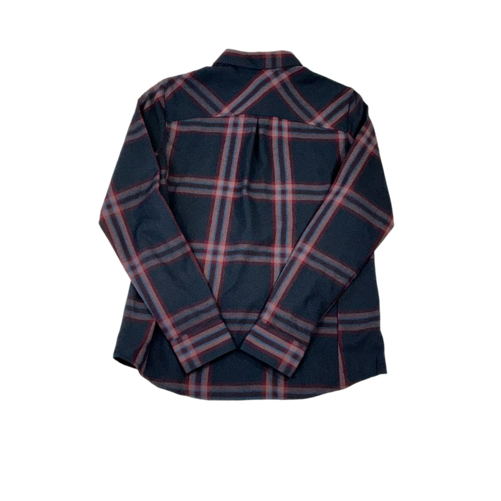 Flylow Women's Brigitte Tech Fleece Shirt Navy Plaid Medium USED