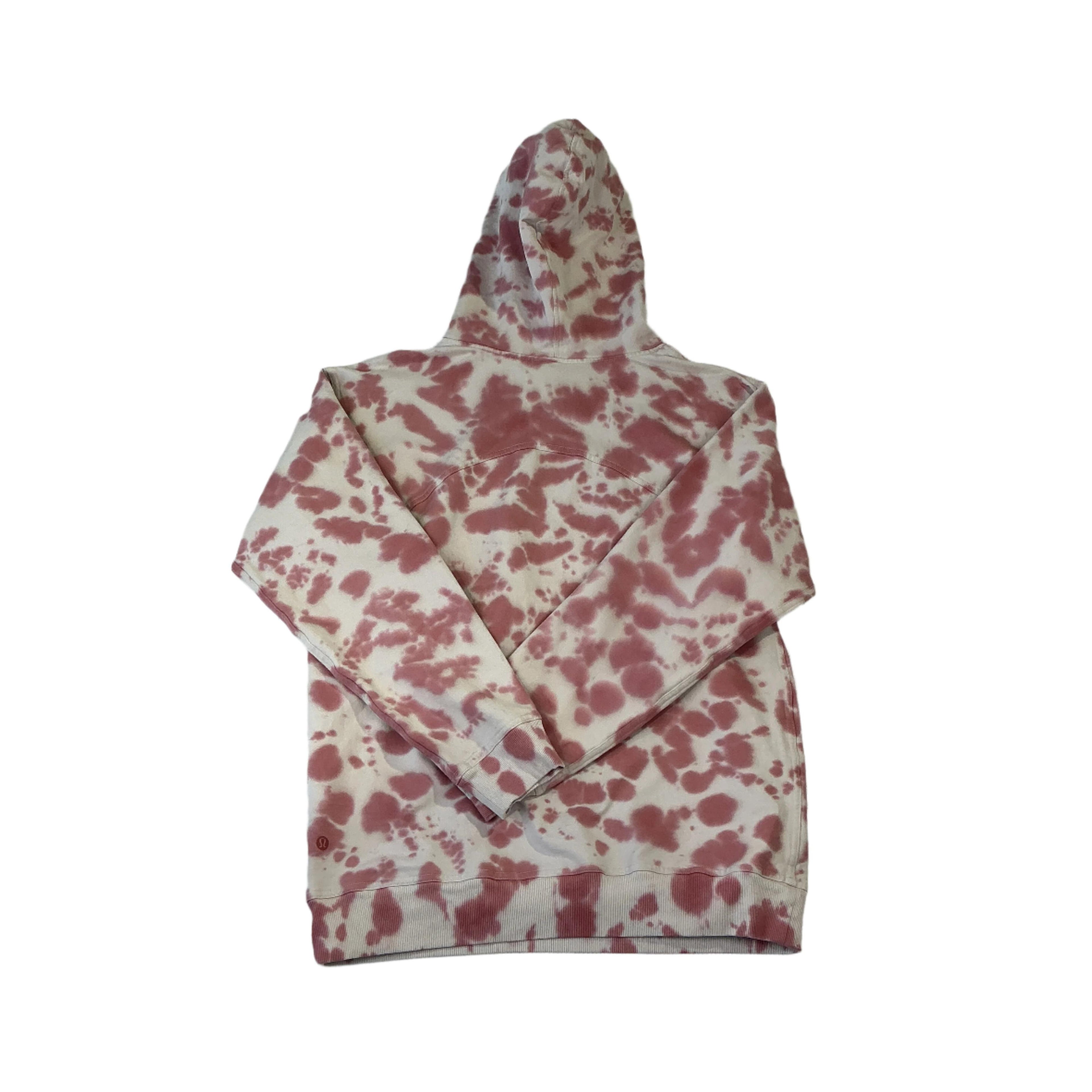 Lululemon Women's All Yours Hoody Tie-Dye Pink/White Large USED