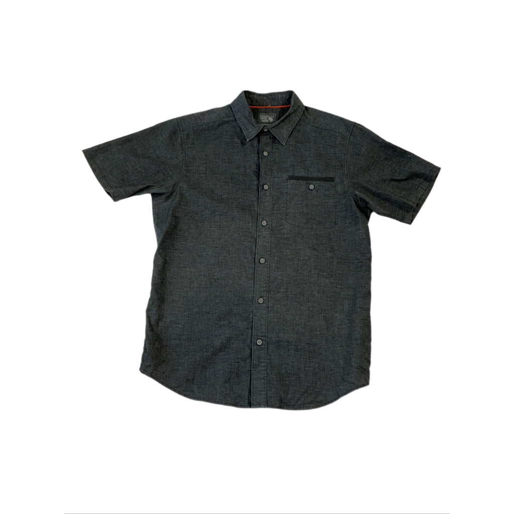 Mountain Hardwear Men's Short Sleeve Button Up Shirt Grey Small USED