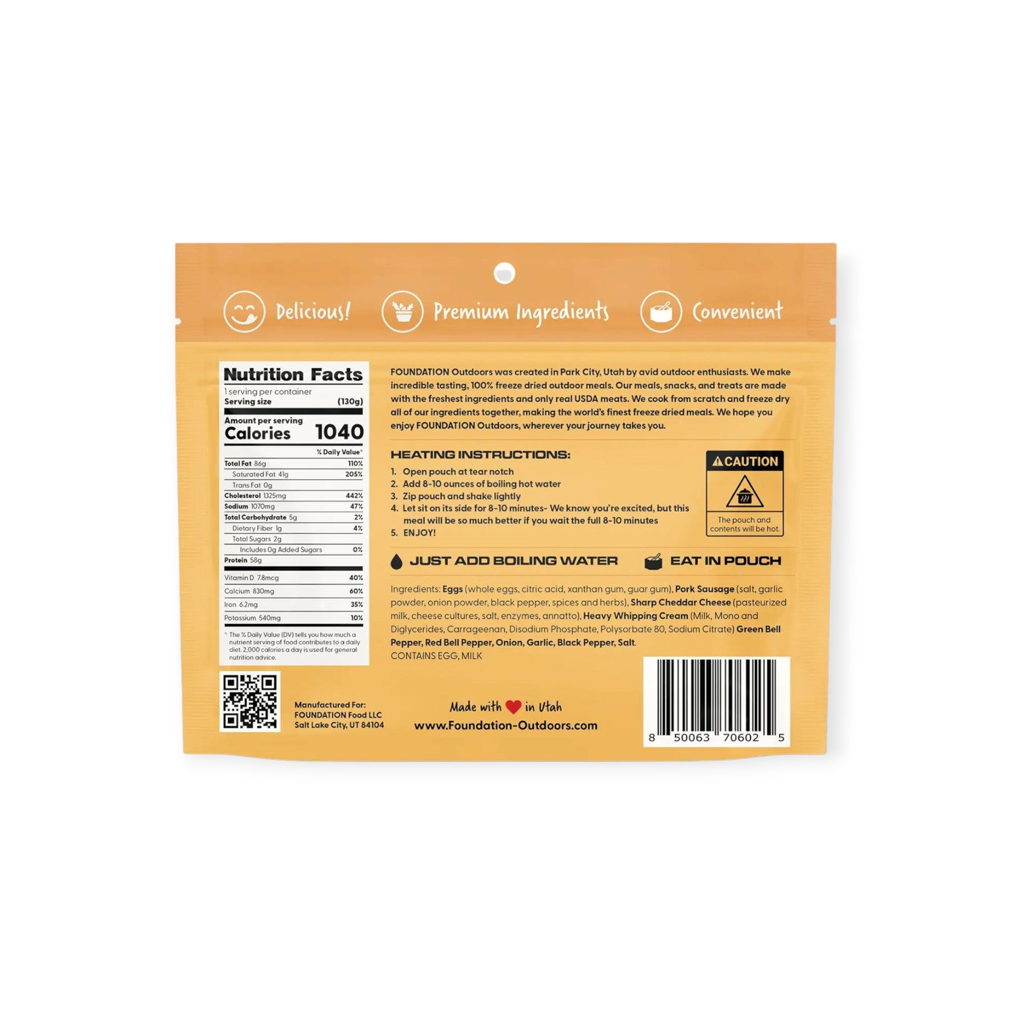 FOUNDATION Outdoors Rise & Shine Breakfast Meal - FERAL