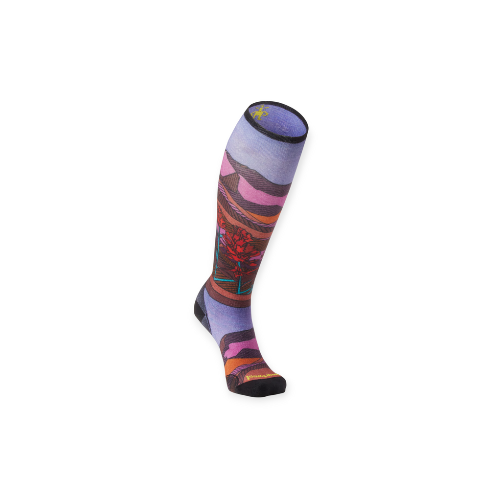 Smartwool Women's Ski Zero Cushion Floral Field Print Over The Calf Socks - FERAL