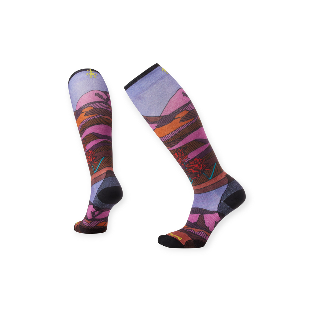 Smartwool Women's Ski Zero Cushion Floral Field Print Over The Calf Socks - FERAL