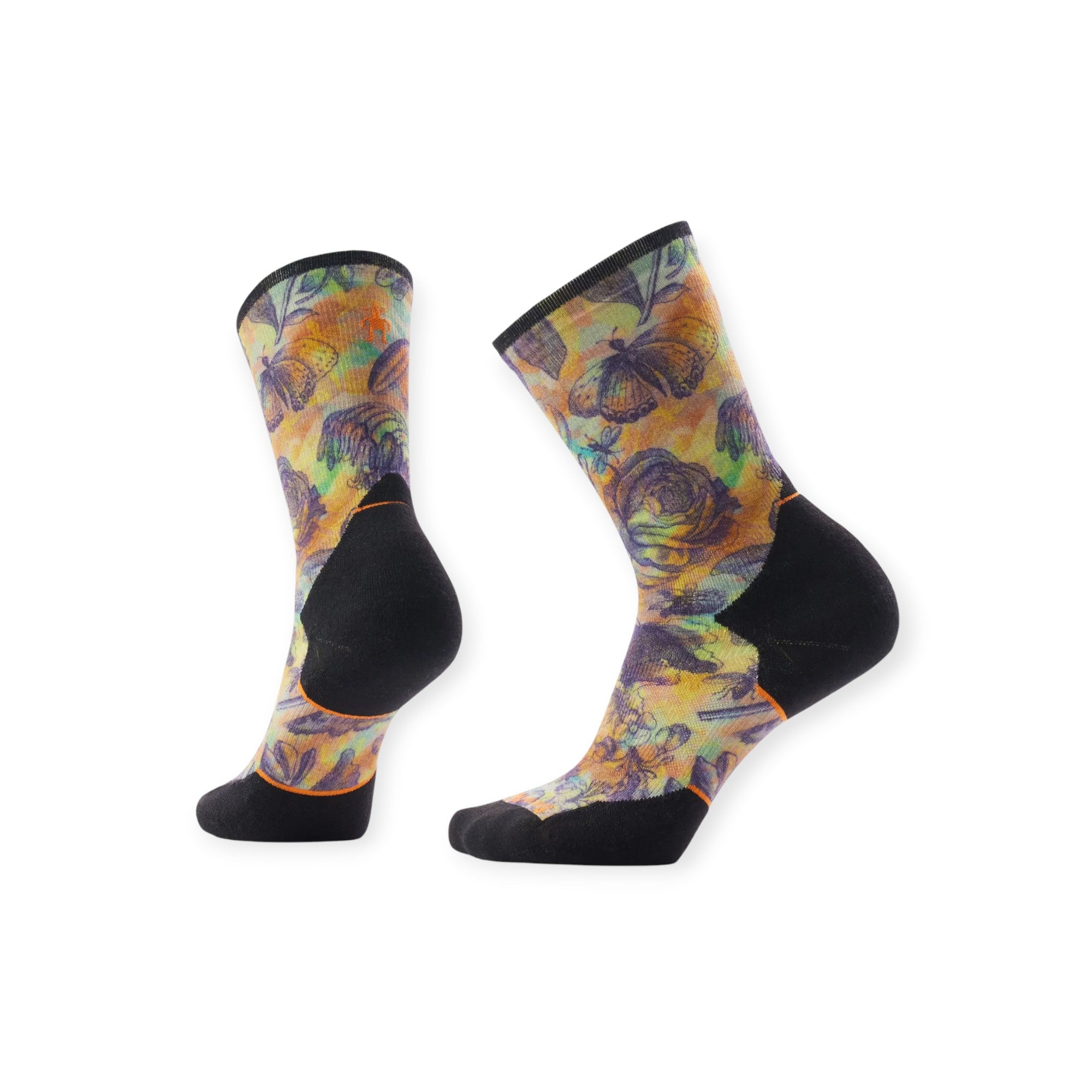 Smartwool Women's Trail Run Targeted Cushion Floral Party Print Crew Socks - FERAL