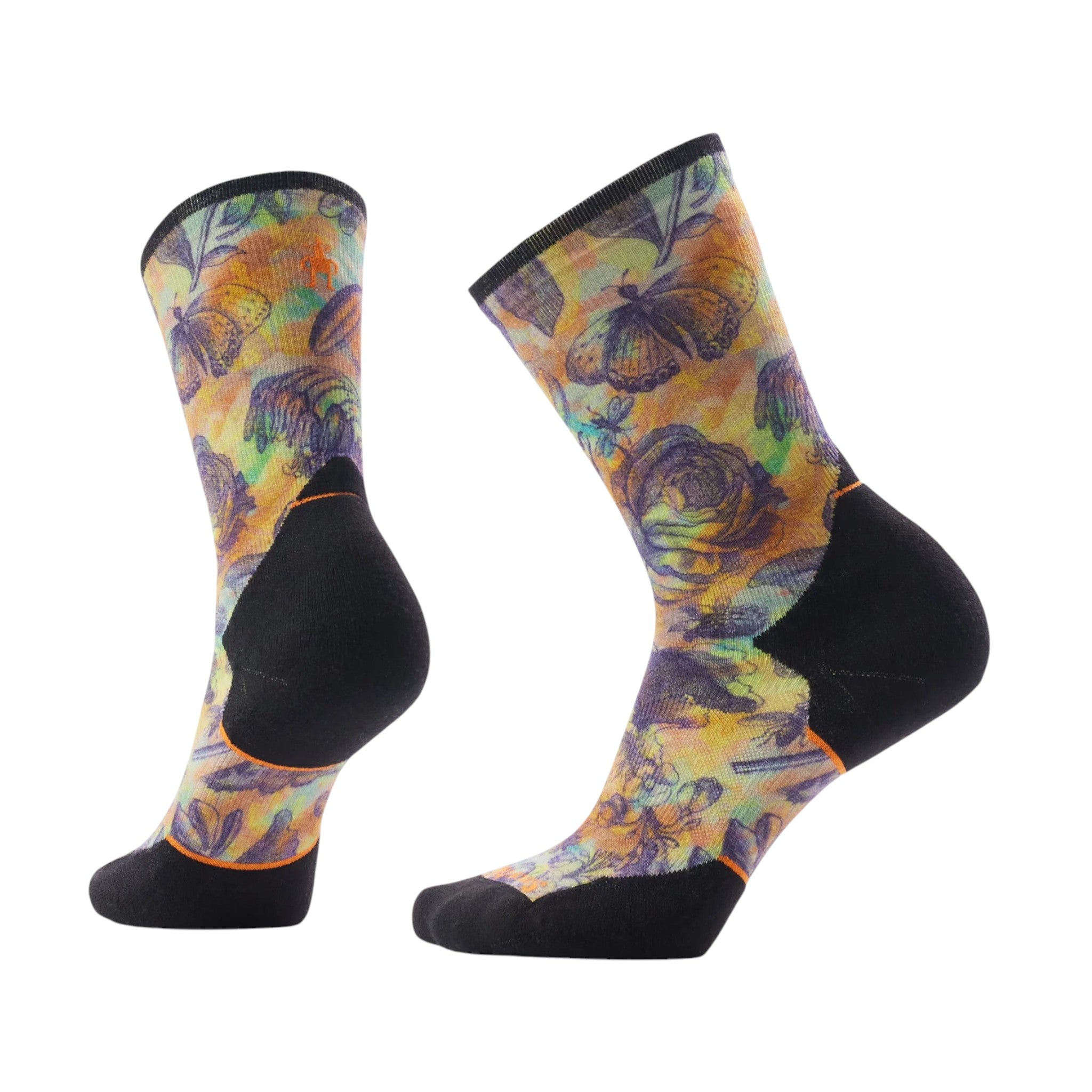 Smartwool Women's Trail Run Targeted Cushion Floral Party Print Crew Socks - FERAL
