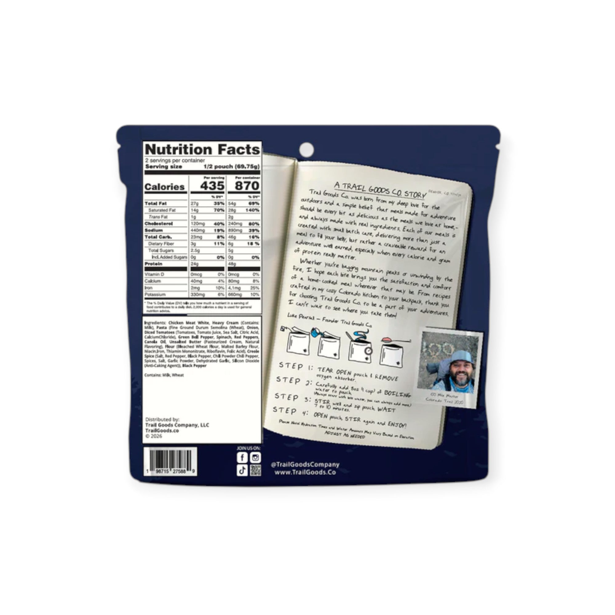 Trail Goods Co. Cajun Style Chicken Pasta Freeze-Dried Meal - FERAL