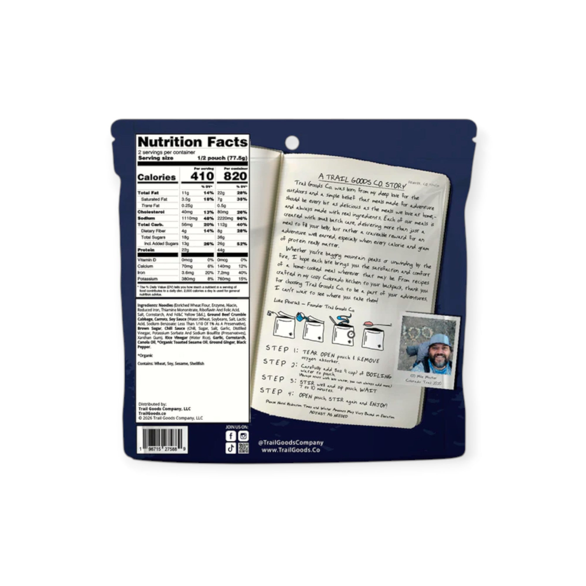 Trail Goods Co. Stir-Fried Beef Noodles Freeze-Dried Meal - FERAL