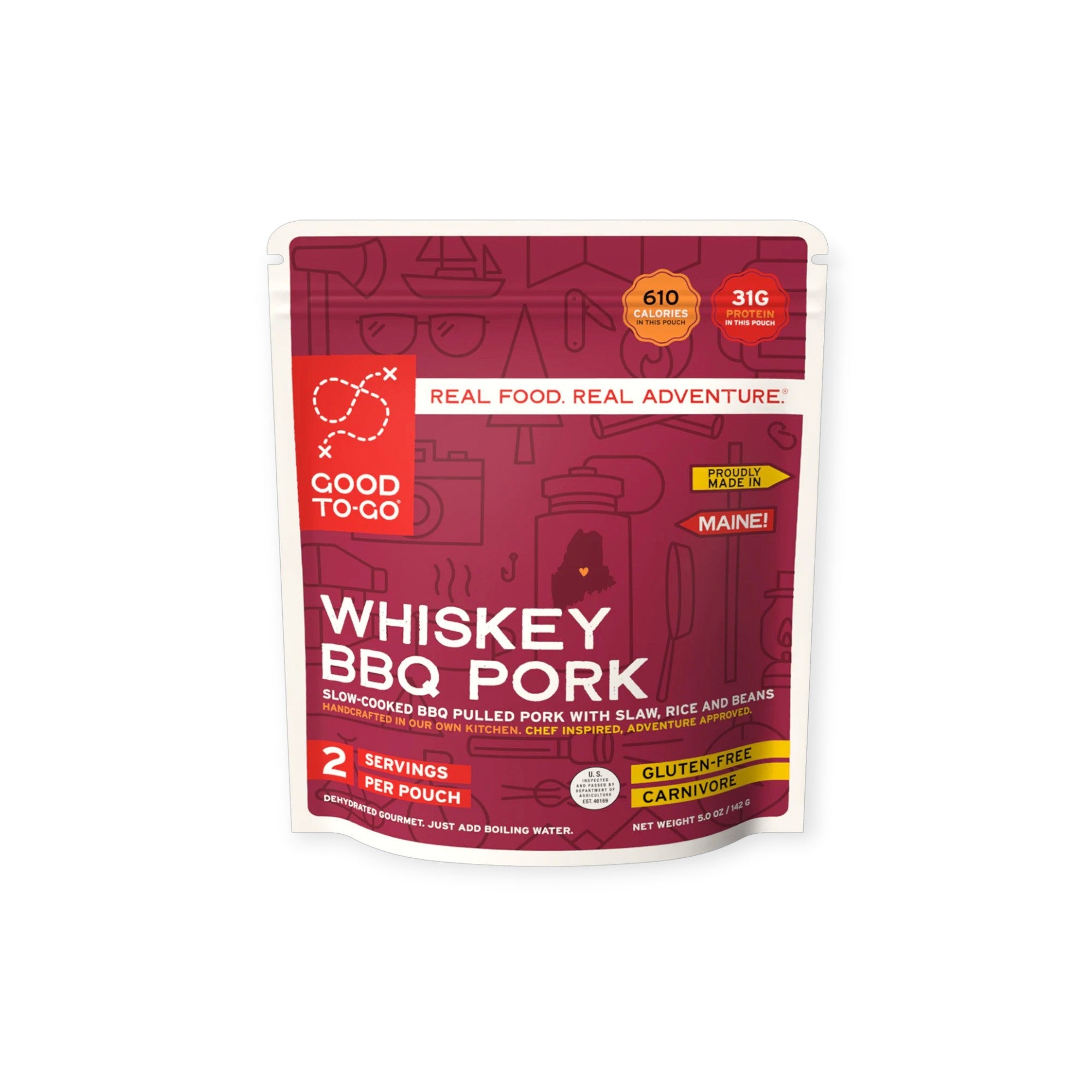 Good To-Go BBQ Pulled Pork w/ Whiskey Glaze & Slaw Dehydrated Meal - FERAL
