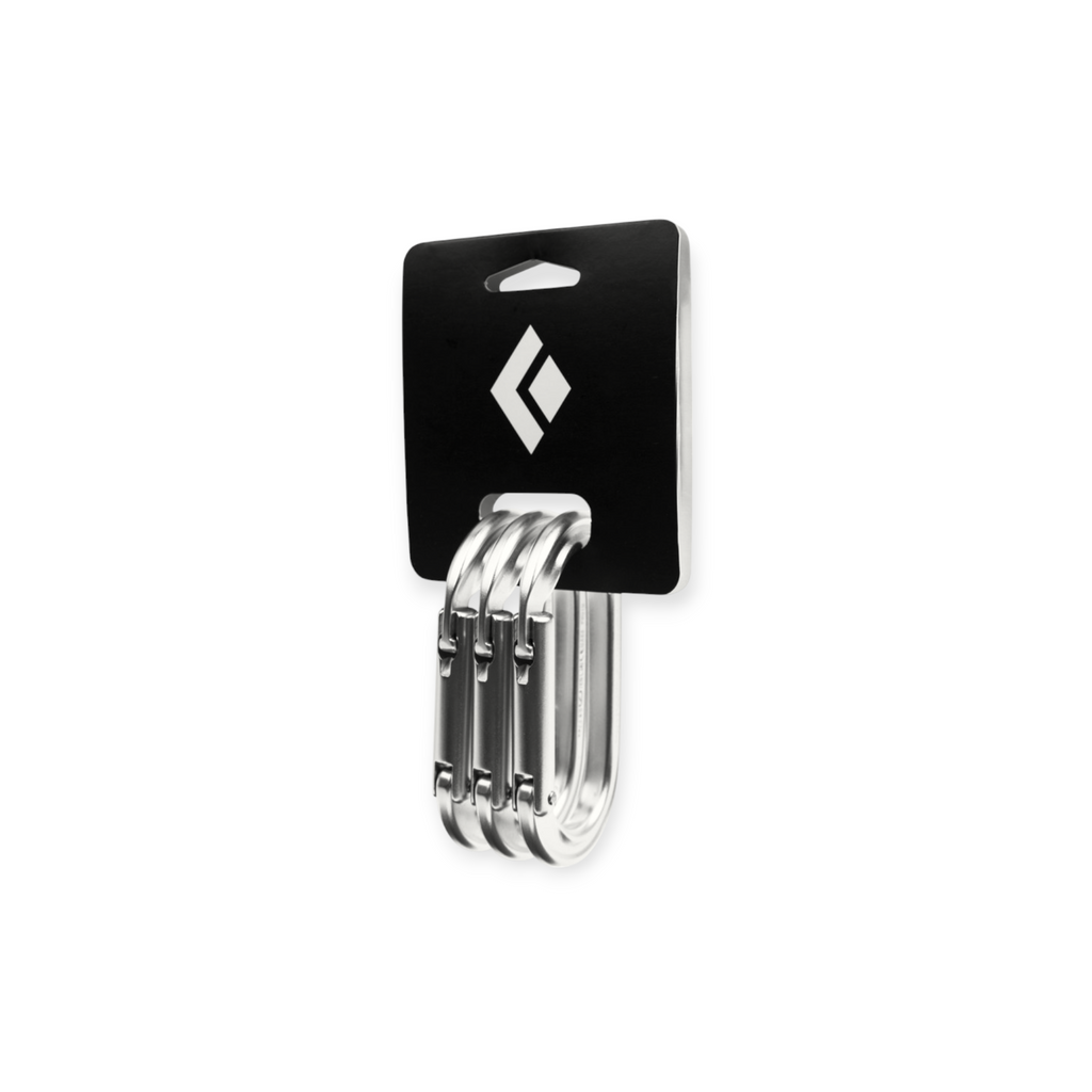Black Diamond Oval Keylock Carabiners 3-Pack