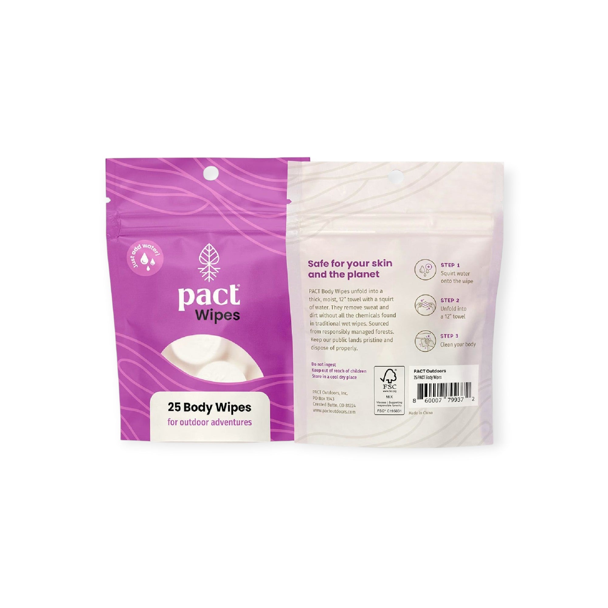 PACT Outdoors Body Wipes - 25 Pack - FERAL