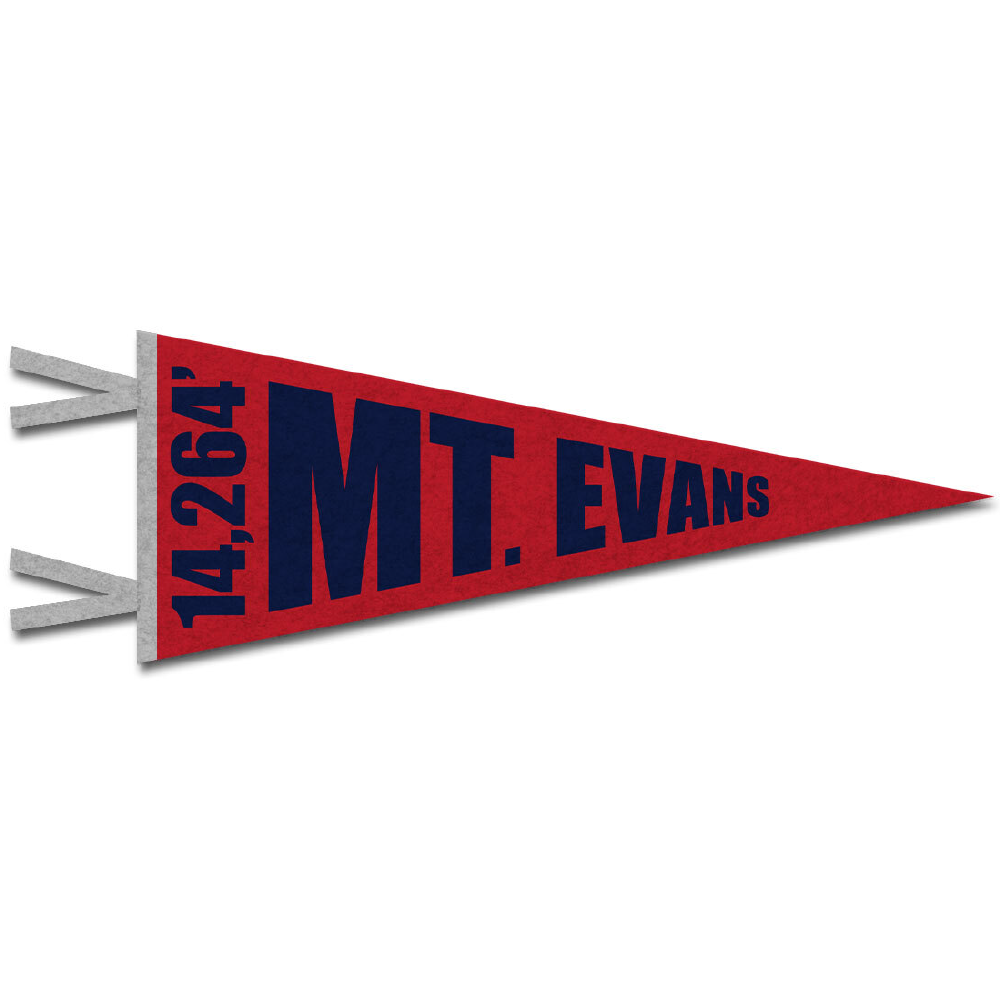 FERAL Mt Evans Felt Pennant Red | Silver | Navy