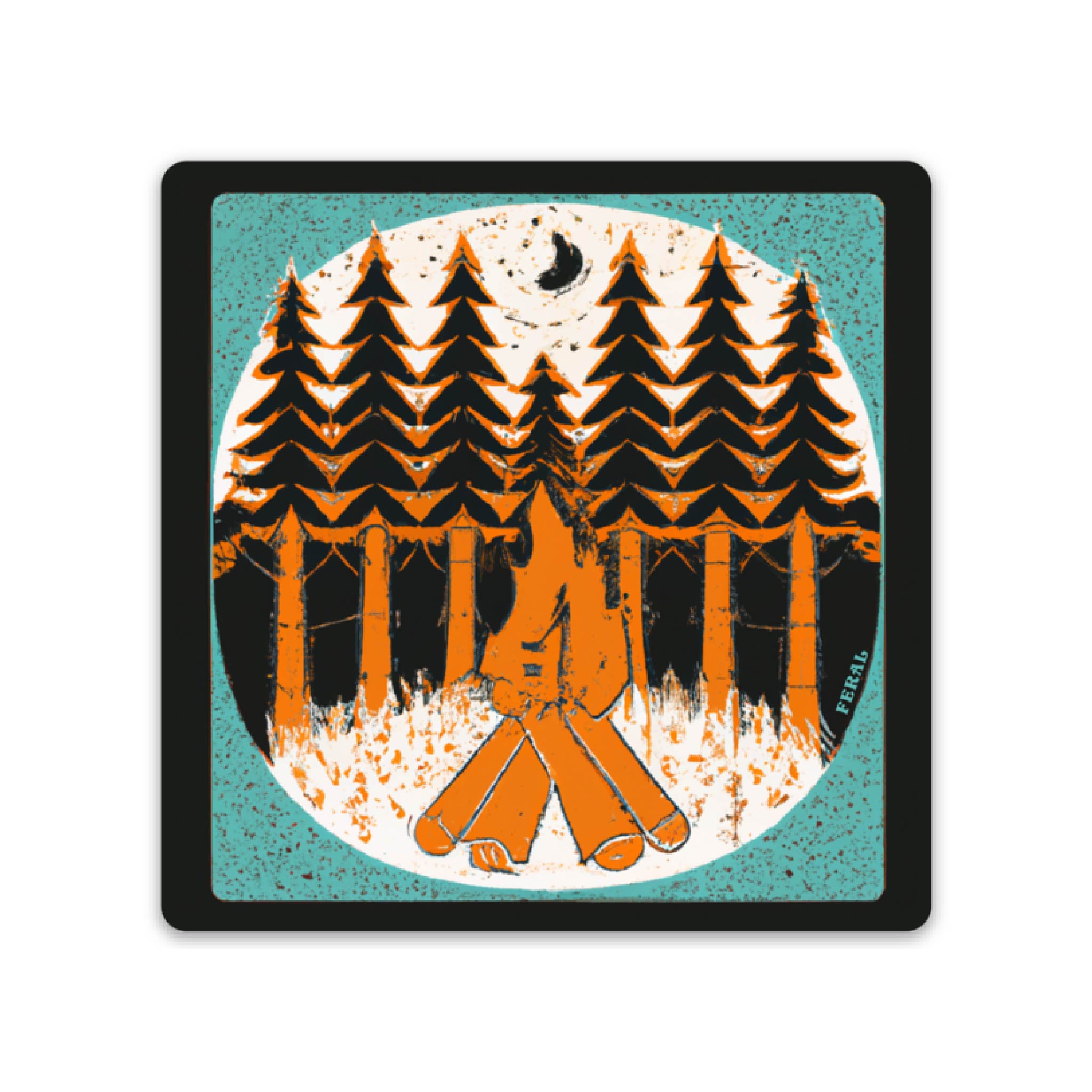 FERAL Campfire Sticker Orange | Teal
