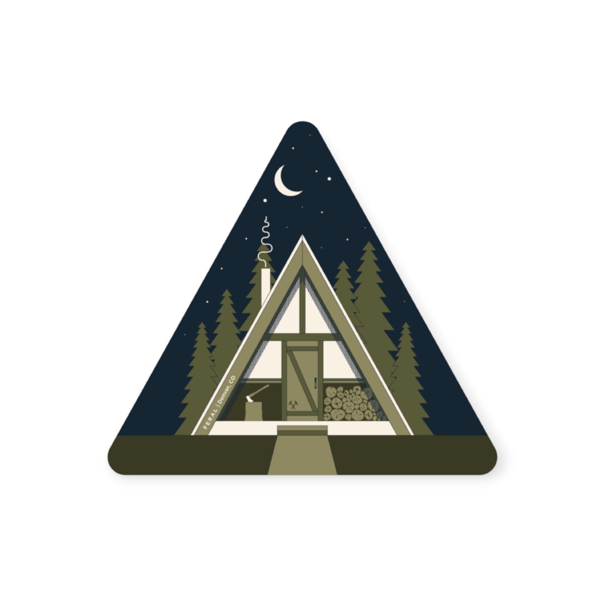 FERAL Denver Nighttime A-Frame Sticker Navy - FERAL