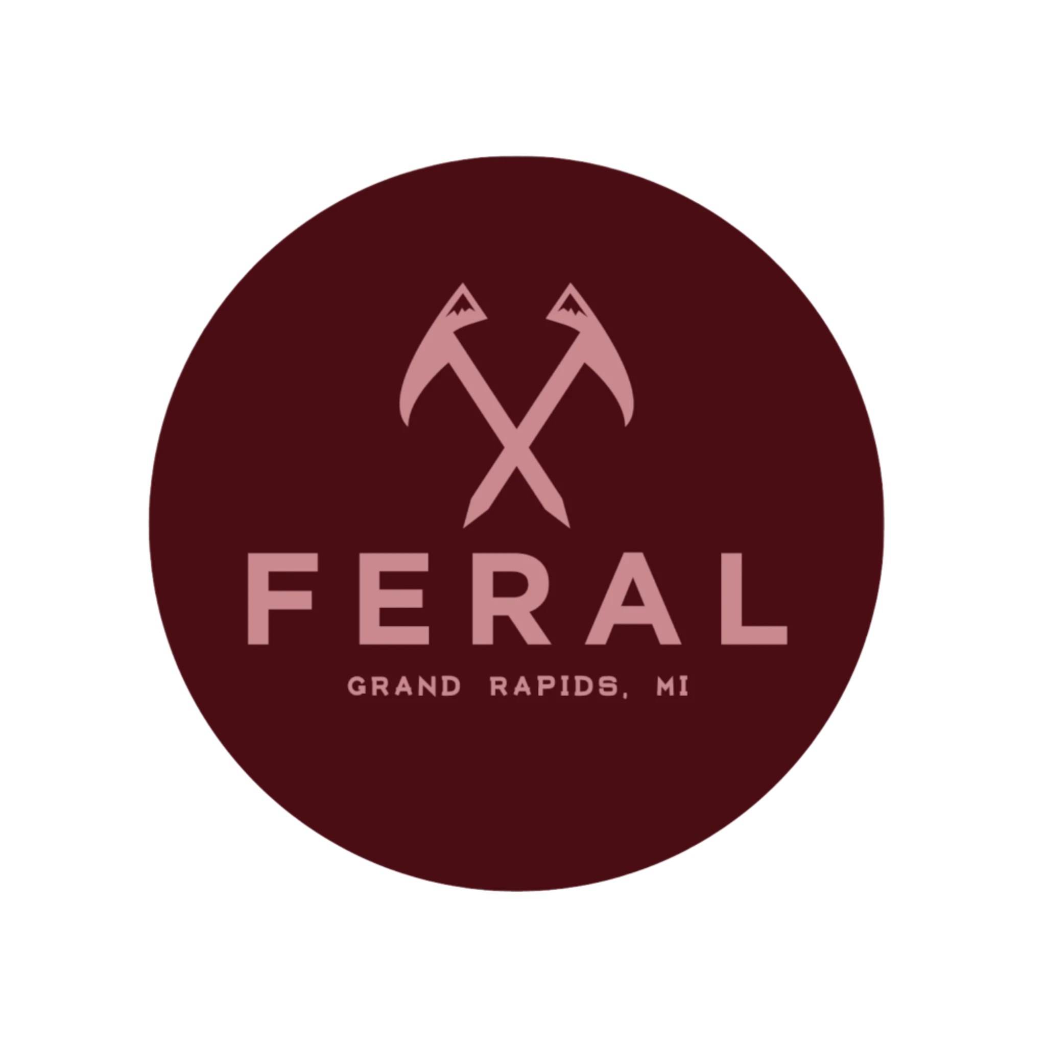 FERAL Grand Rapids Logo Sticker Cherry Blossom