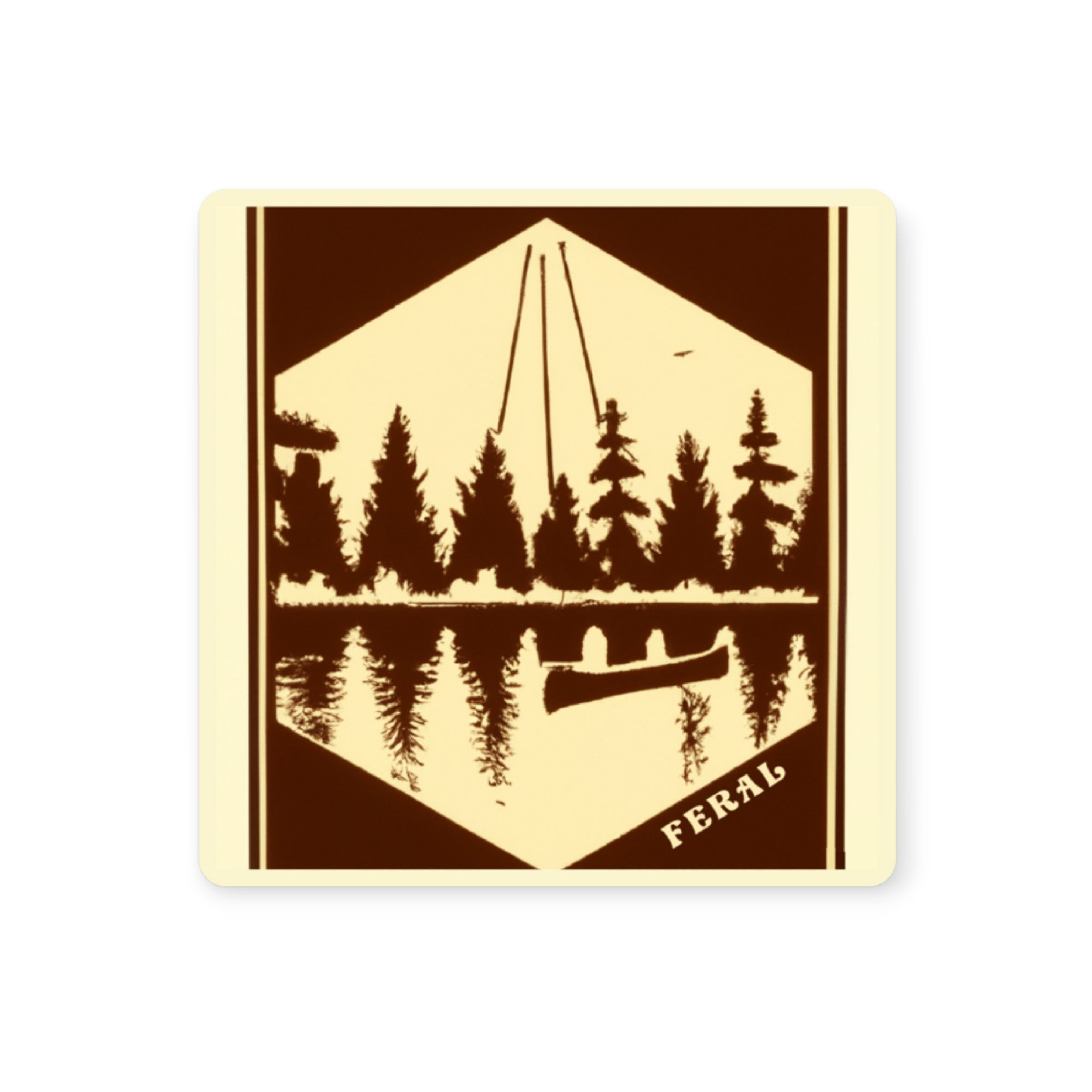 FERAL Vintage Canoe Brown | Cream Sticker