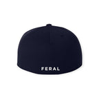 FERAL Wool-Blend Ice Axe Fitted Hat Dark Navy | White