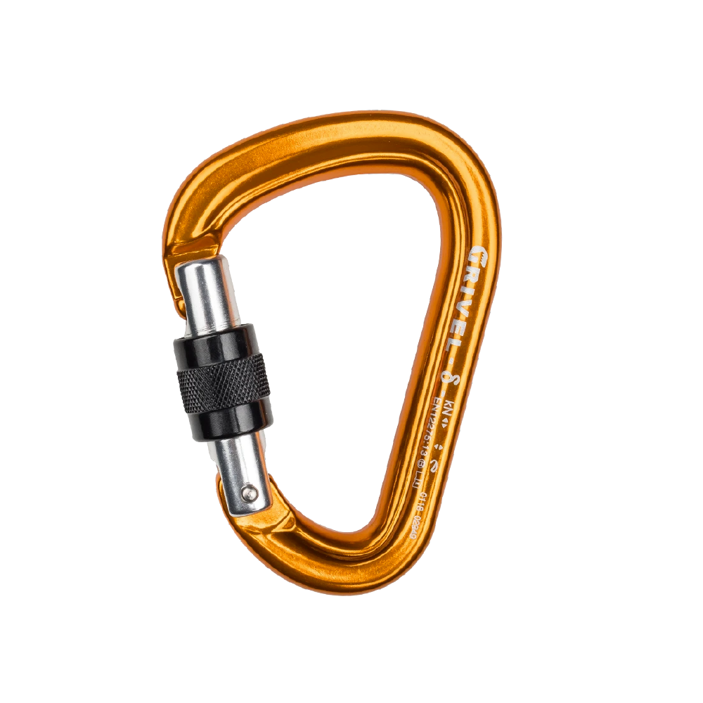 Grivel K5N Delta HMS Screw Gate Carabiner Anodized Gold