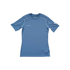 Blue slim fit shirt for men by Mammut with a subtle grid pattern.