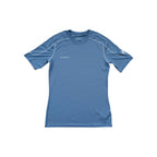 Blue slim fit shirt for men by Mammut with a subtle grid pattern.