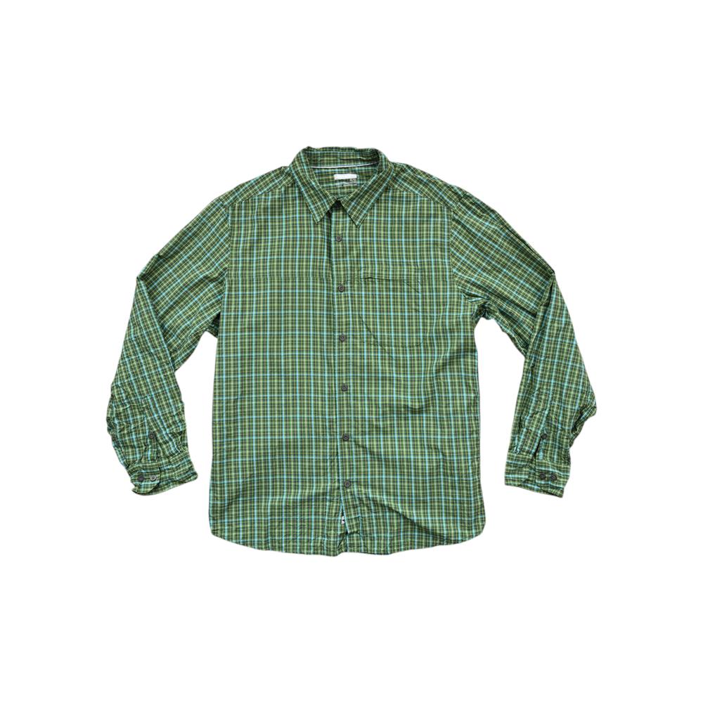 Green plaid button-down long sleeve shirt by Marmot, with a chest pocket and buttoned cuffs.