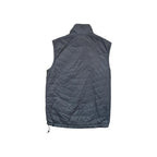 Grey synthetic insulated vest by Mammut with a quilted pattern, and drawstring at the bottom.